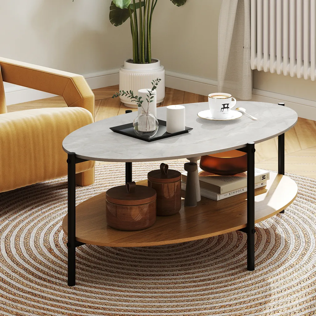 Table basse console pour entrée étroite et salon décoratif en marbre - 3