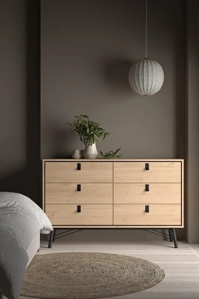 Commode de rangement RY chêne 6 tiroirs pour optimiser votre espace