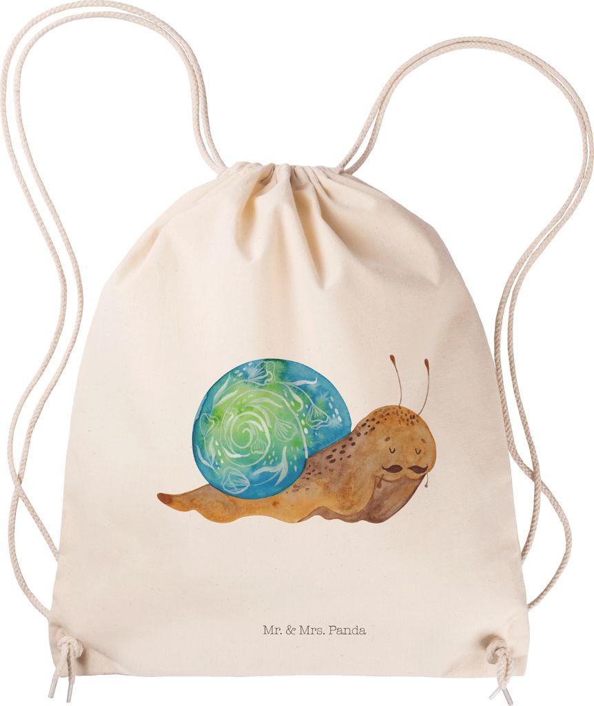 Mr. & Mrs. Panda Jutebeutel Schnecke Sir - Transparent - Geschenk, Schnecken, Lebenseinstellung, wander rucksack, Weisheit, Lebenszeit, gymnastikta...
