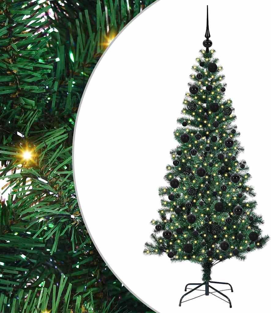 vidaXL Künstlicher vorbeleuchteter Weihnachtsbaum Grün 180 cm
