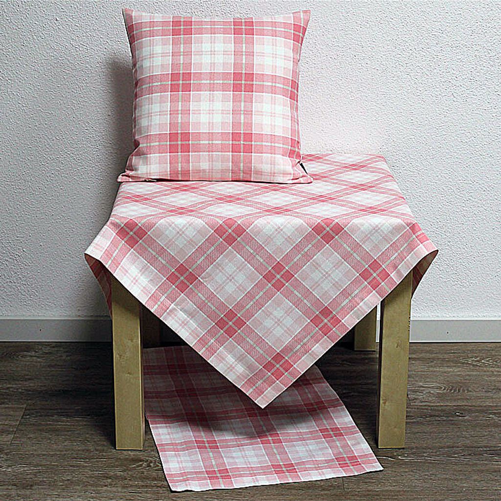 Platzset Tischset OLIVIA Karomuster weiß rosa kariert 35x50cm Hossner WA