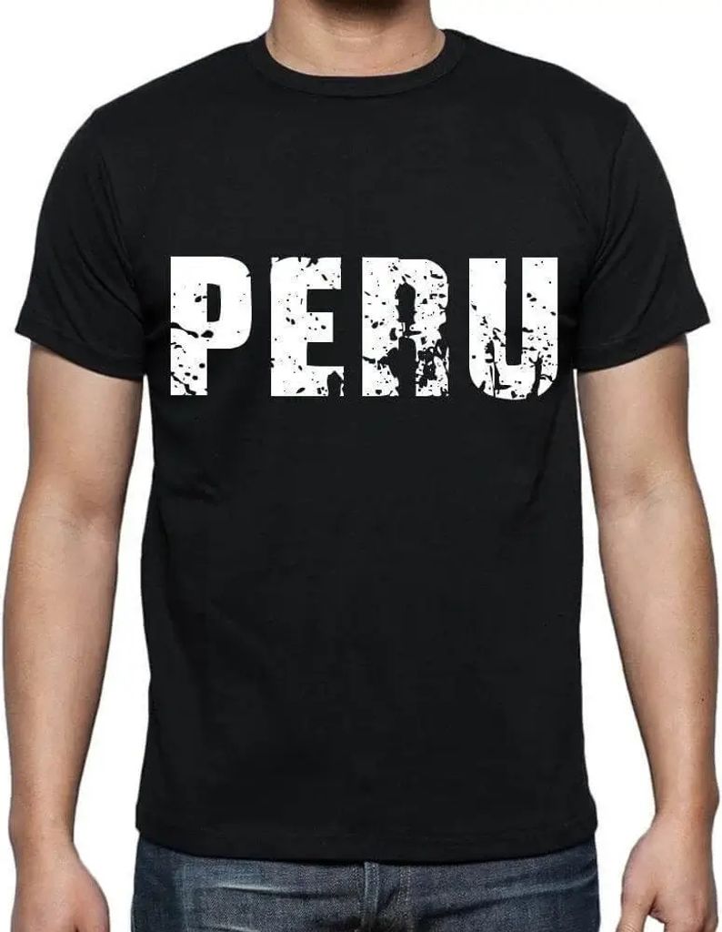 Herren Grafik T-Shirt Peru Öko-Verantwortlich Vintage Jahrgang Kurzarm Lustige Druck Geburtstag Geschenk Mann