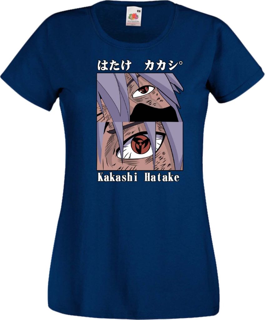 Damen T-Shirt Naruto Kakashi Chidori Var-048 Hatake Chidori, Lady S / Dunkelblau