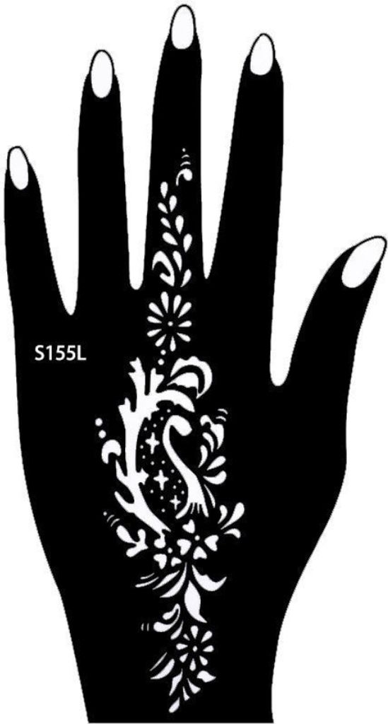Henna Tattoo Schablone für die Linke Hand