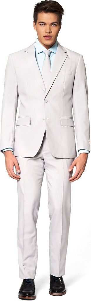 OppoSuits Groovy Grey Grauer Herrenanzug Größe 58