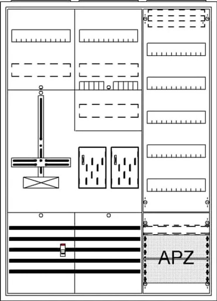 Striebel und John BA37FN Komplettschrank, AP BKE-I, A37 2Z1S1V5A2 Schutzklasse II, Schutzart IP31 2CPX054225R9999