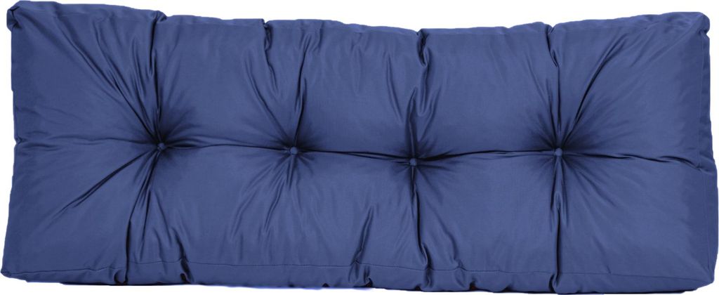 TexDeko Garden Rückenkissen 120x40x20/10cm gesteppt wasserabweisend UV-beständig, Dunkelblau
