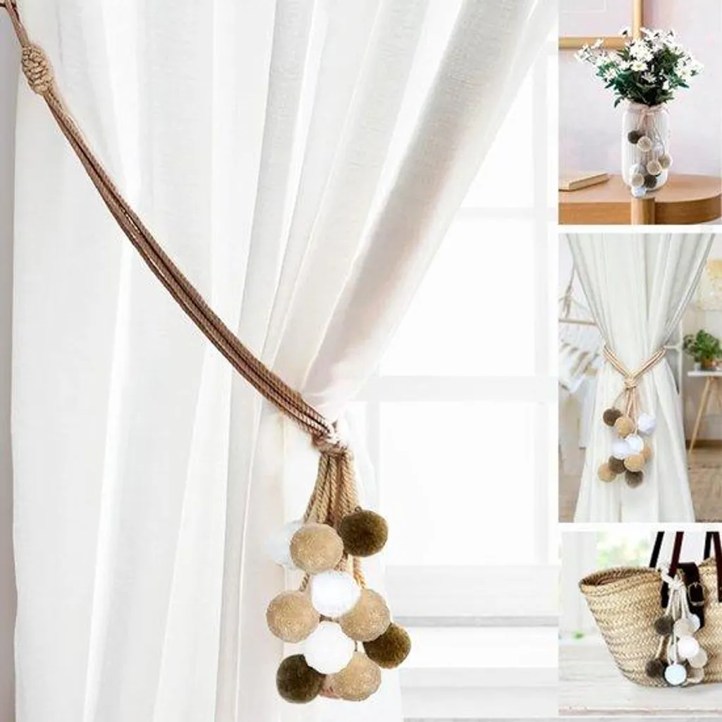 Lot de 2 foulards décoratifs en coton beige et marron pour canapé