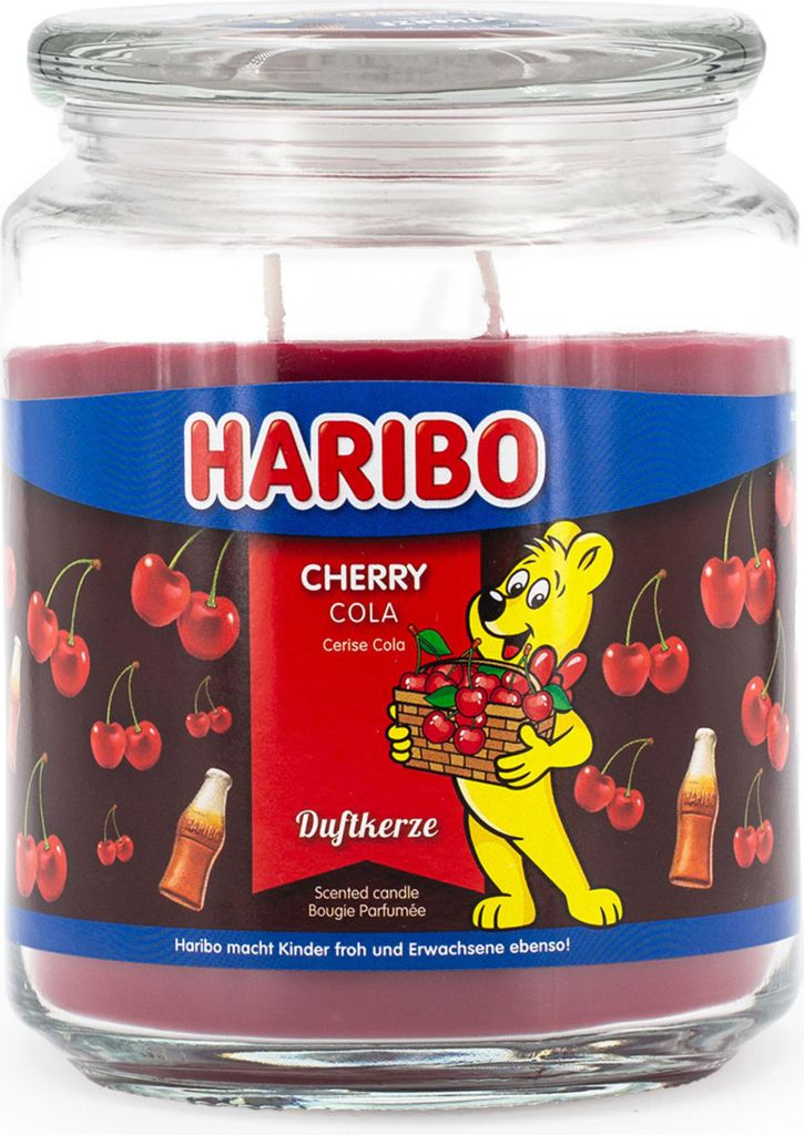 Świeca zapachowa Haribo Cherry Cola, świeca w szkle, zapach Zdjęcie produktu 