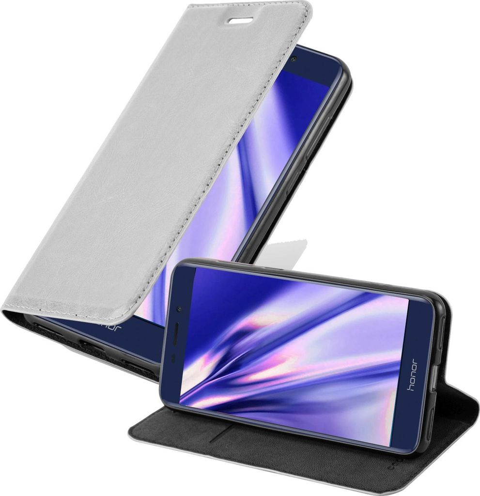 Cadorabo Hülle für Honor 6C PRO Schutz Hülle in Grau Handyhülle Etui Case Cover Magnetverschluss