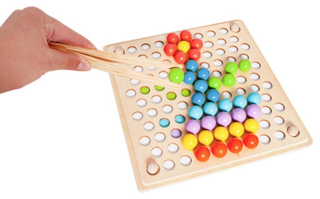 Houten mozaïek met knikkers, 22 cm Productafbeelding 
