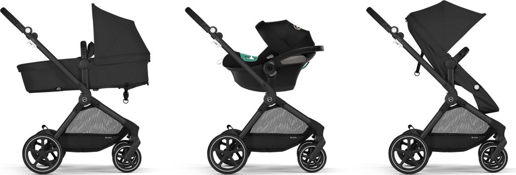Cybex Eos Basic 3-in-1 Kinderwagen Schwarz + Adapter + Aton Produktbild 