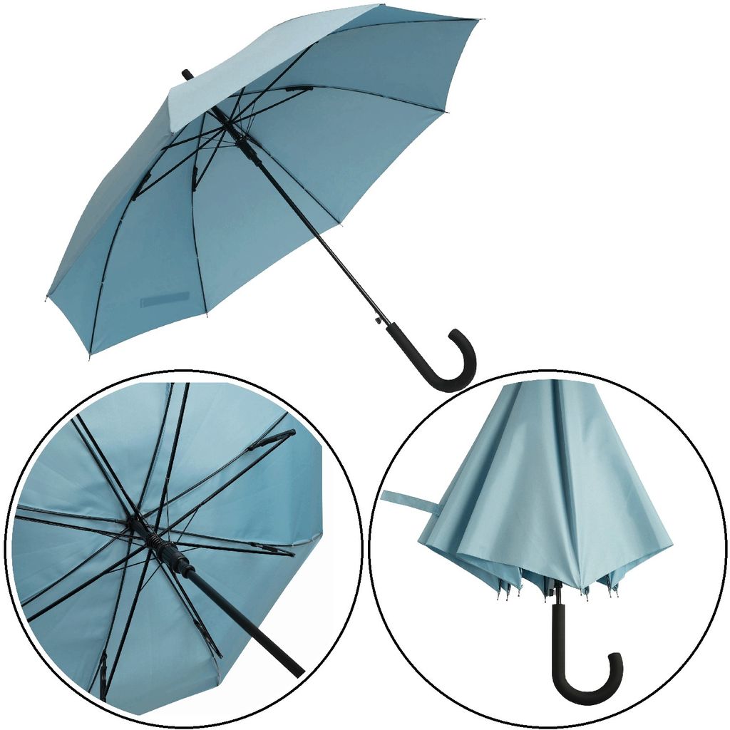 Stockschirm Automatik Groß und Robust, ein stabiler Regenschirm mit Metallstock, wetterfester Schirm in Hellblau Ø103 cm