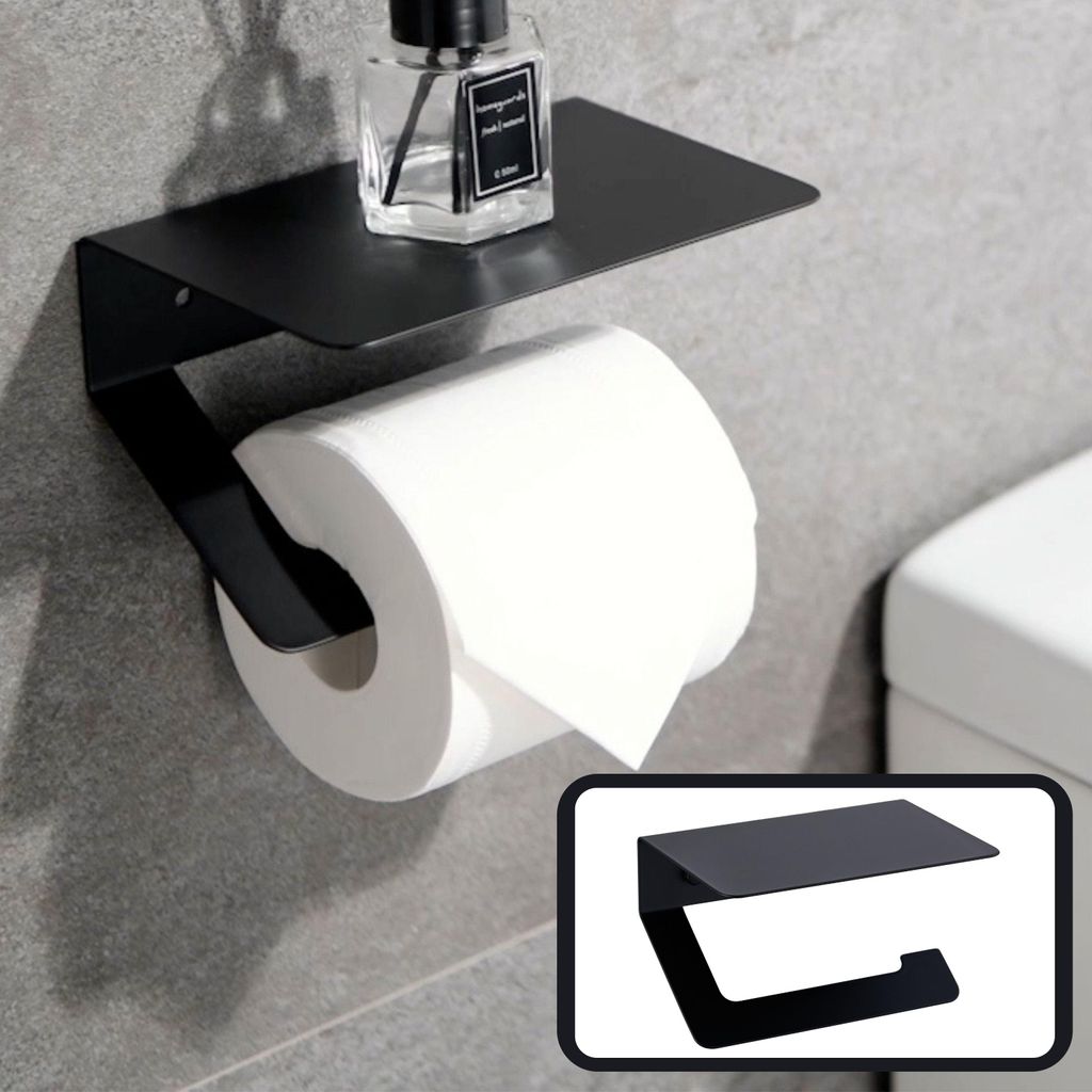 DEKAZIA® Toilettenpapierhalter ohne Bohren schwarz | Produktbild 