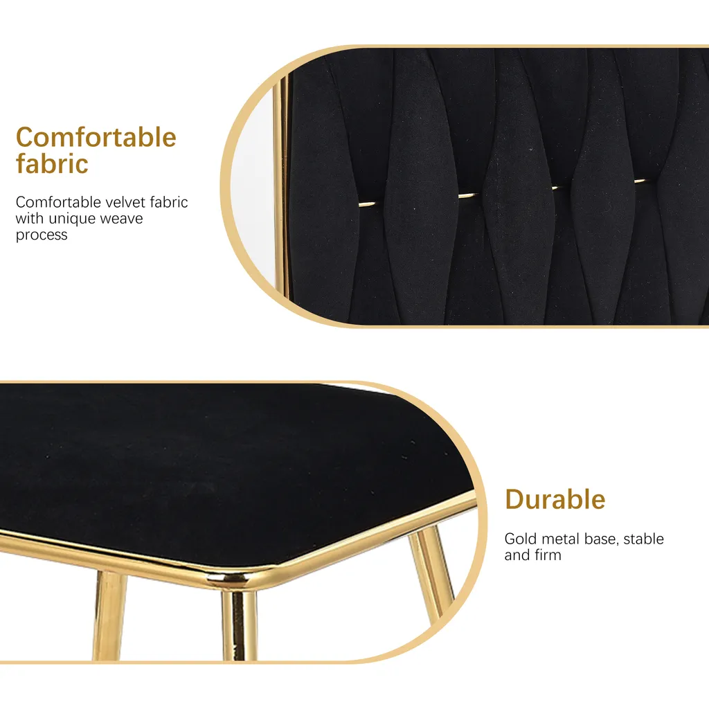 Chaise de Salle à Manger Design en Velours Lot de 2 pour Cuisine et Salon