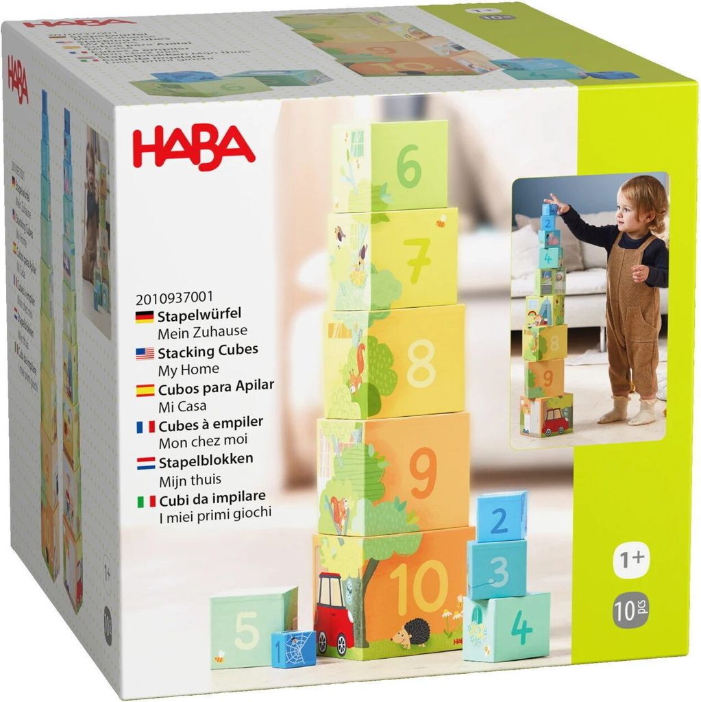 HABA Motorikspielzeug Stapelwürfel Mein Zuhause 10-teilig 2010937001