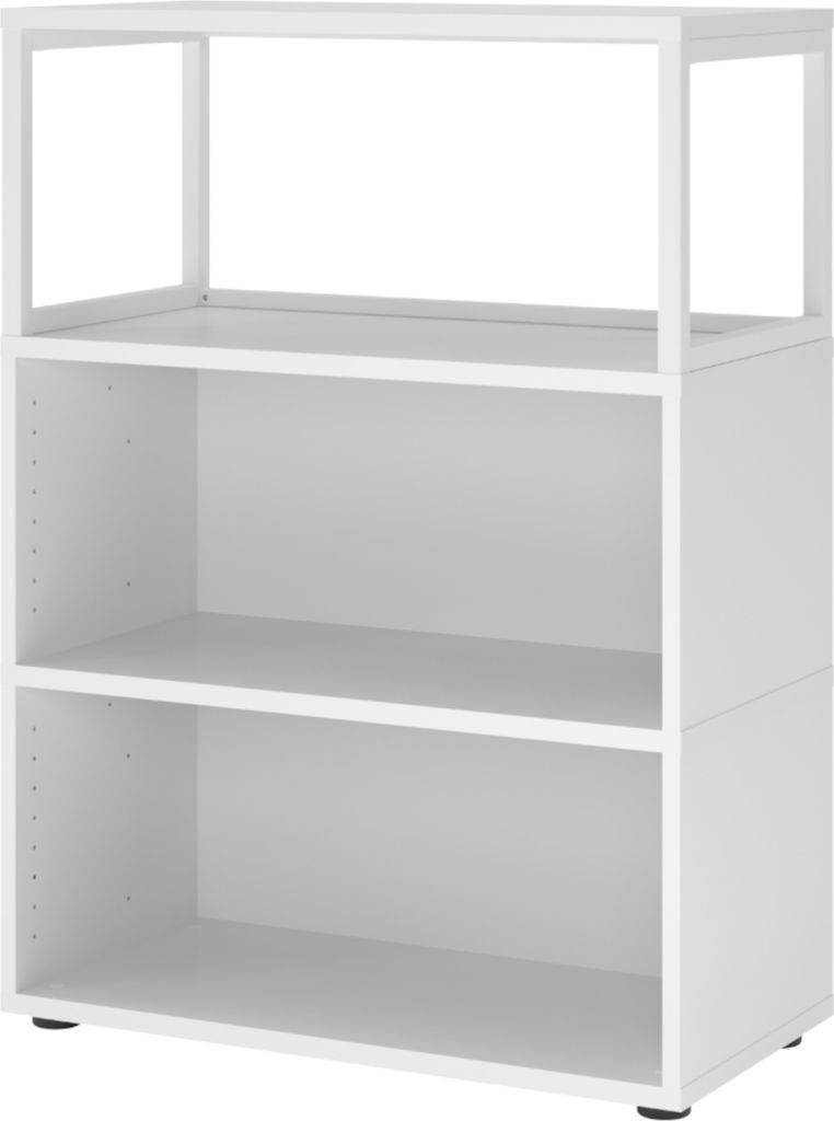 bümö flexi Aktenregal offen - 3 Ordnerhöhen - Nachbildung: Weiß
