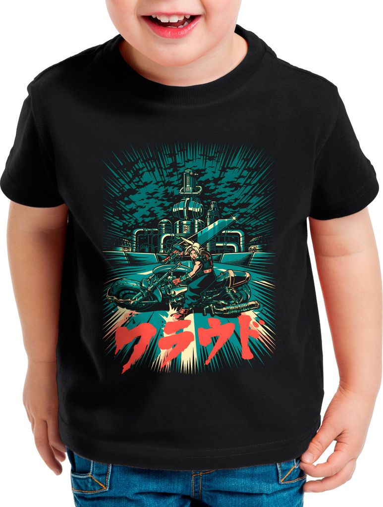style3 Motorbike Chase Kinder T-Shirt anime cloud chocobo sephiroth