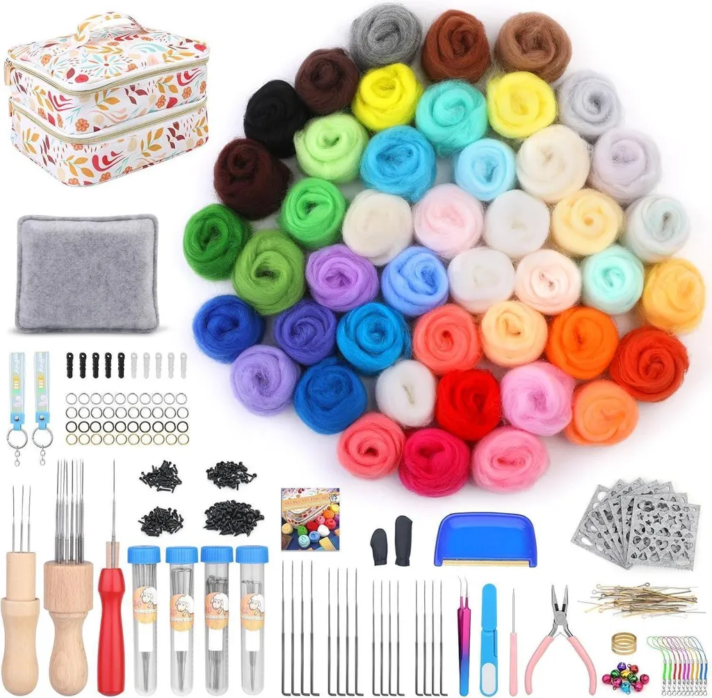 Kit feutre aiguilleté 45 couleurs : 385 outils de précision pour DIY