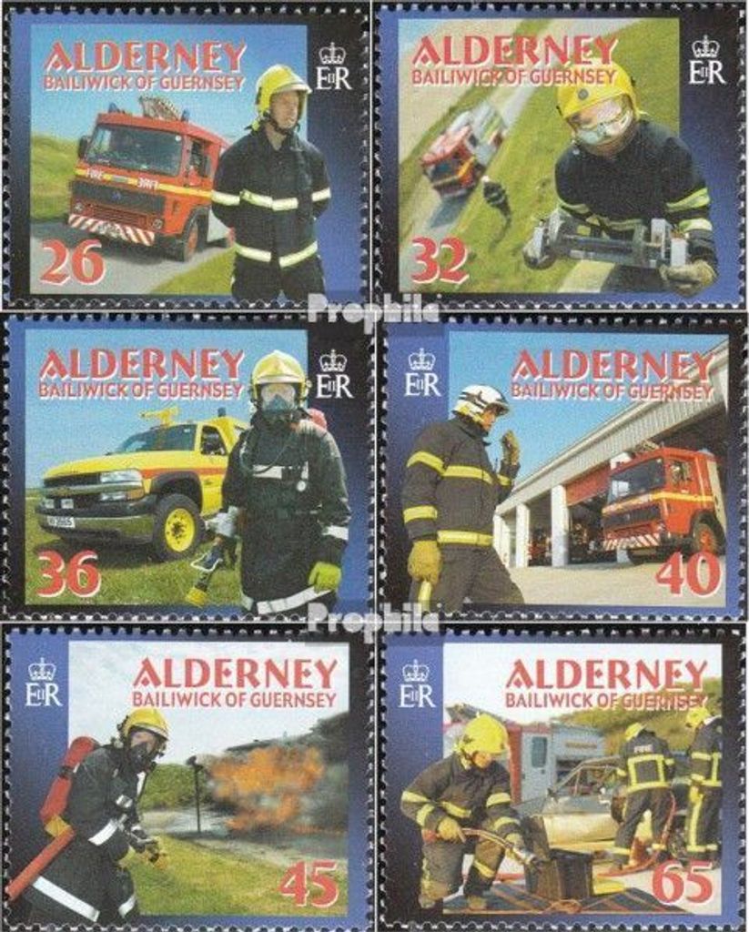 Briefmarken GB - Alderney 2004 Mi 242-247 (kompl.Ausg.) postfrisch Feuerwehr