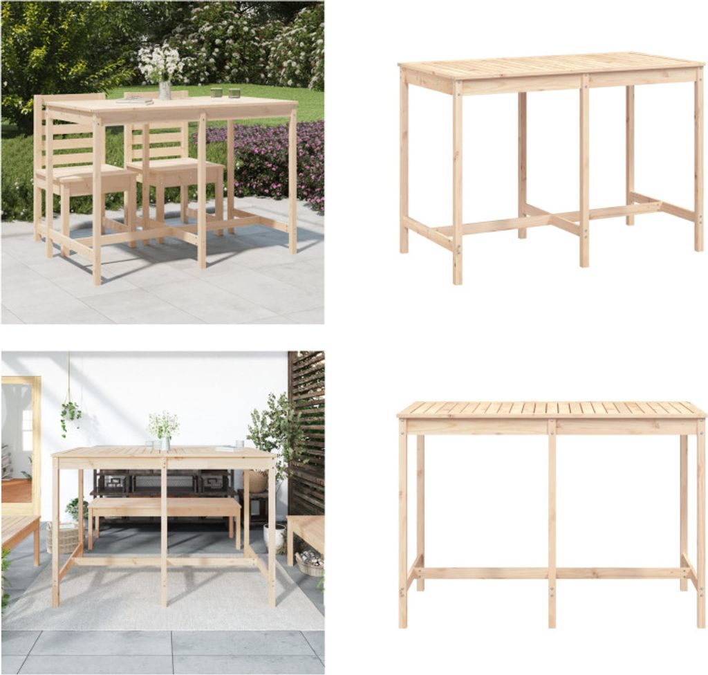 vidaXL Gartentisch 159,5x82,5x110 cm Massivholz Kiefer - Gartentisch - Gartentische - Outdoor Tisch - Terrassentisch