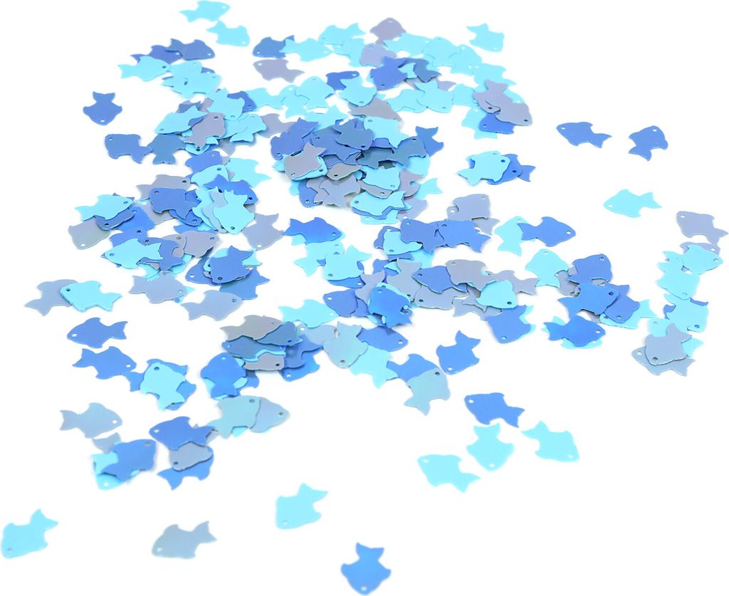 Oblique Unique Fisch Konfetti Streudeko Tischdeko für Taufe Kommunion Konfirmation - blau