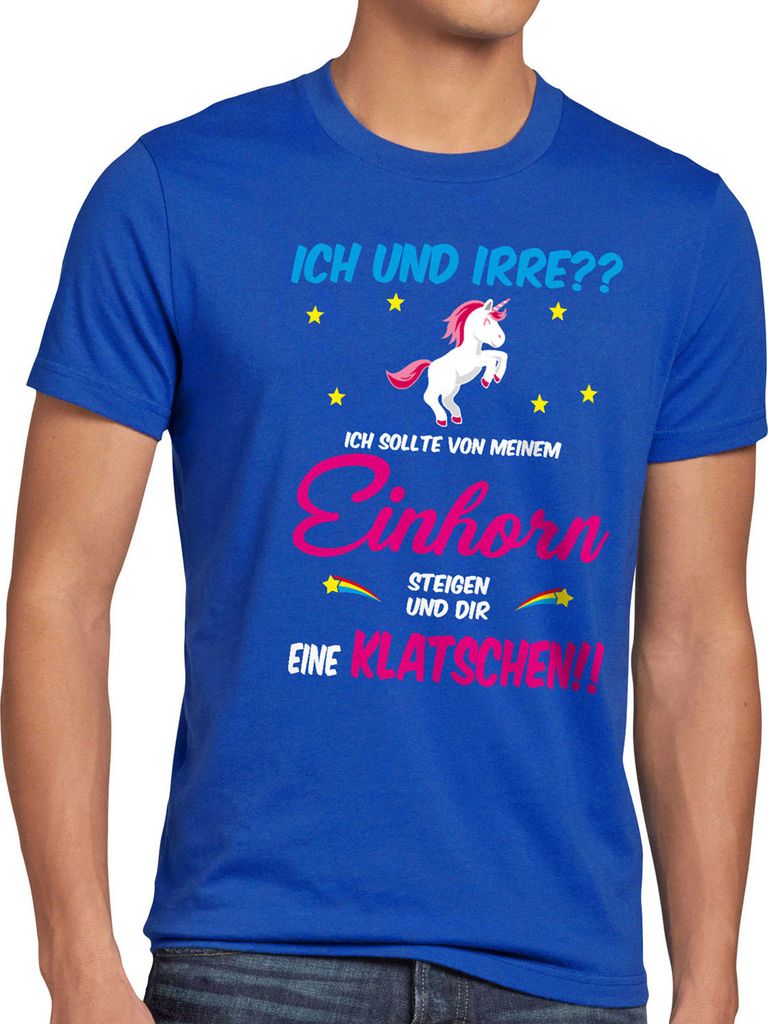 style3 ICH und IRRE? Einhorn absteigen klatschen Herren T-Shirt Einhörner Fun Spruch Jga Junggesellen-Abschied