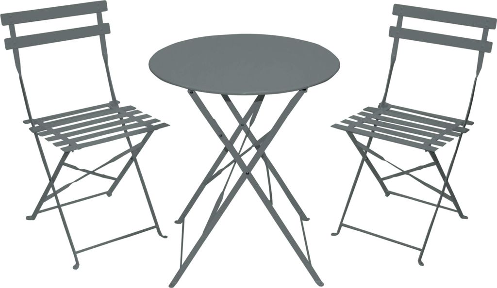 Bistro Set Garnitur 3 tlg. Metall Sitzgruppe Tisch und Produktbild 