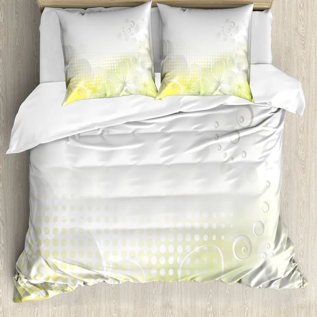 Offerta Set Copripiumino Matrimoniale ABAKUHAUS - Giallo/Grigio