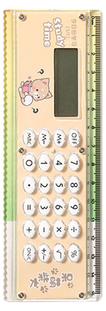 Multifunktionaler Taschenrechner mit Lineal, großem Display, 8-stellig, für die Schule