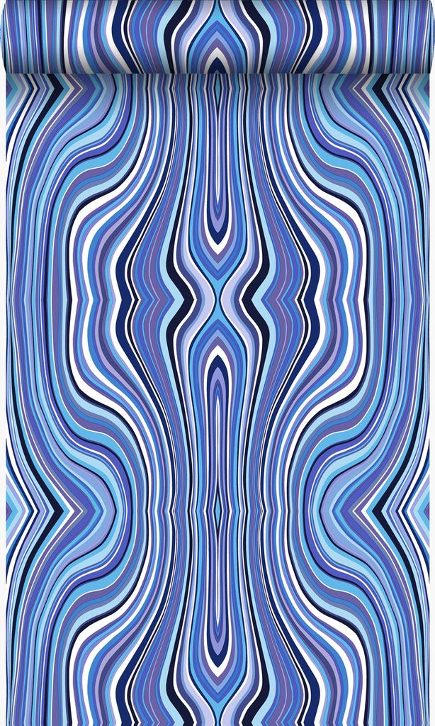 Origin Wallcoverings Tapete grafische Linien Blau und Türkis 53 cm x 10.05 m