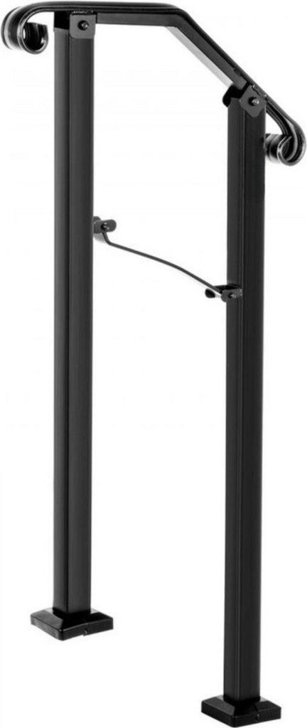 Schmiedeeiserne Treppengeländerhalter – 1–2 Stufen – Schwarz – Für Innen & Außen