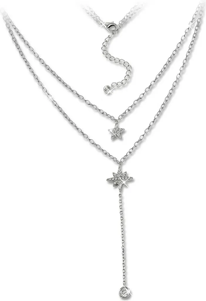 Collier Chic pour Femme Argent 925 Pendentif Étoile Idéal Cadeau 48cm