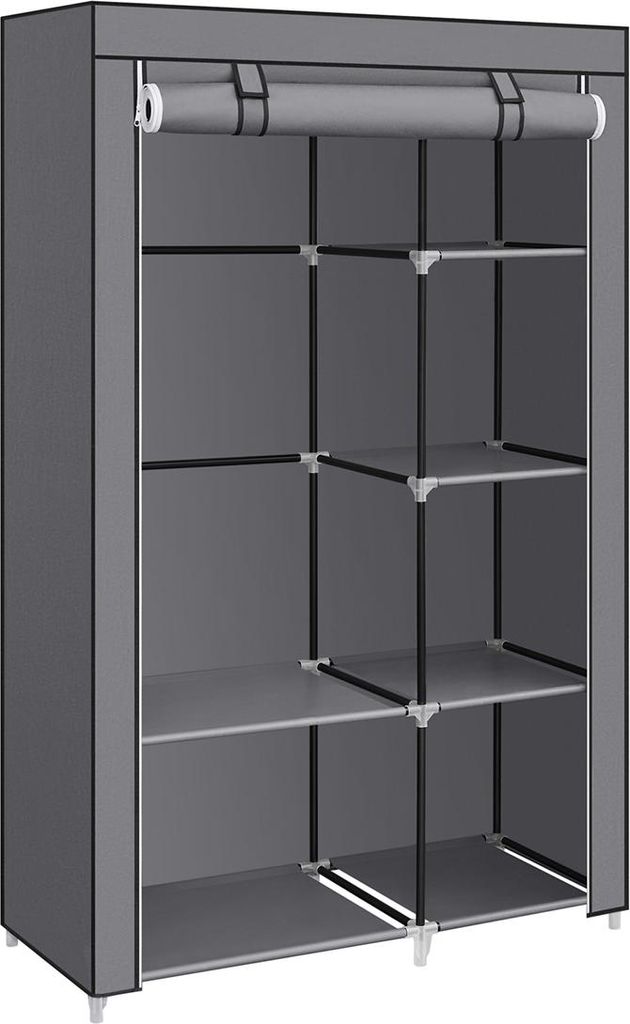 Stoffkleiderschrank mit Kleiderstange