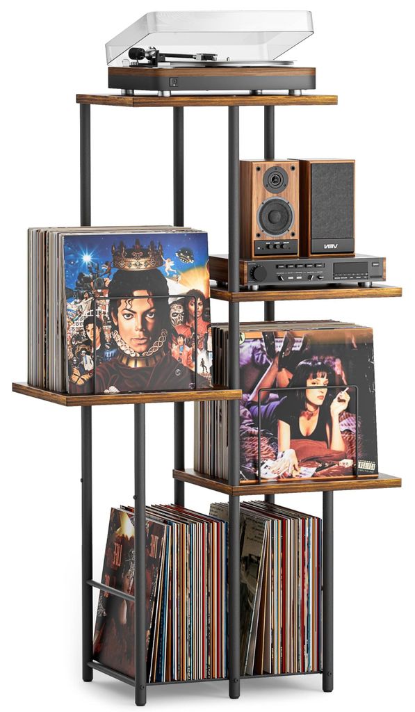 Vintage Houten Plank voor Vinyl - Platenstandaard - Vinyl Productafbeelding 