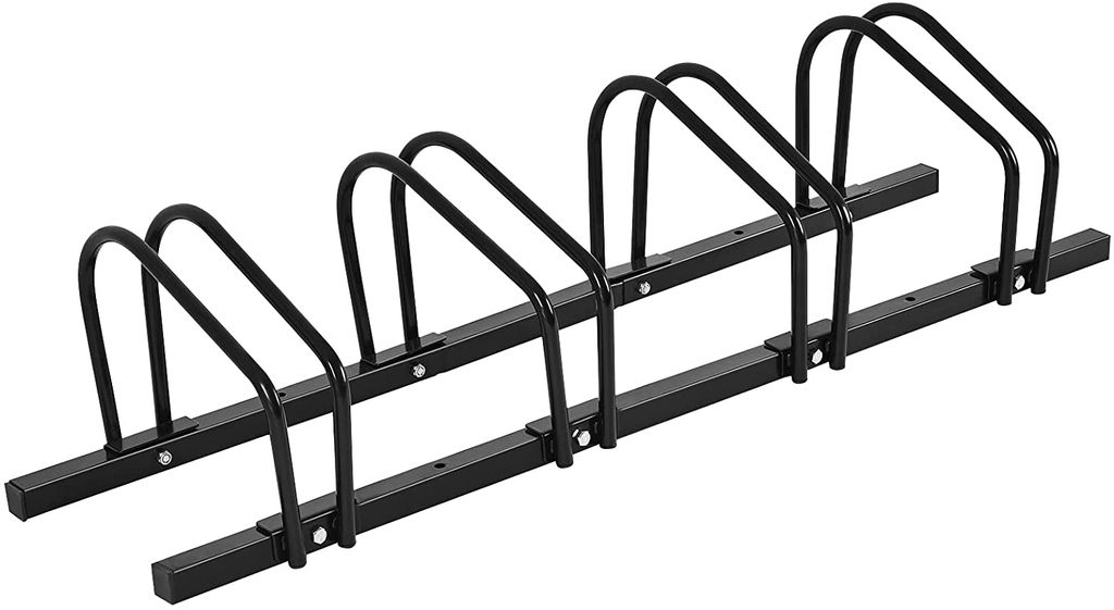 Fahrradstaender für 4 Fahrraeder, Mehrfachstaender für Reifenbreite bis 55mm, Boden- und Wandmontage, freistehender Aufstellstaender Metall, Bode...