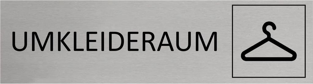 CombiCraft Aluminium Türschild Umkleideraum 165x45mm mit 3M-Tape zur Befestigung, einfache Kennzeichnung von Räumen und Bereichen