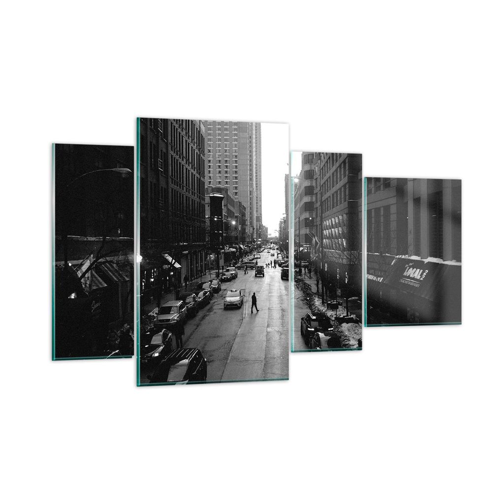 Bilder auf glas - Stadt Straße Haus - 120x70cm - Glasbilder - Wandbilder - Kunstdruck - zum Aufhängen bereit - Wanddekoration aus Glas - Glas Bil...