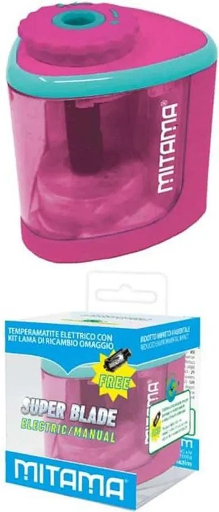 Mitama 62899A Temperamatite Elettrico Rosa Super Blade 1 Foro con Ricambio