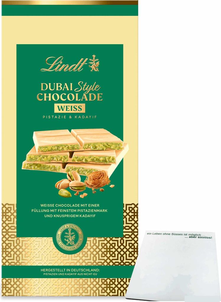 Lindt Dubai Style Chocolade WEISS (150g Tafel) + usy Block
