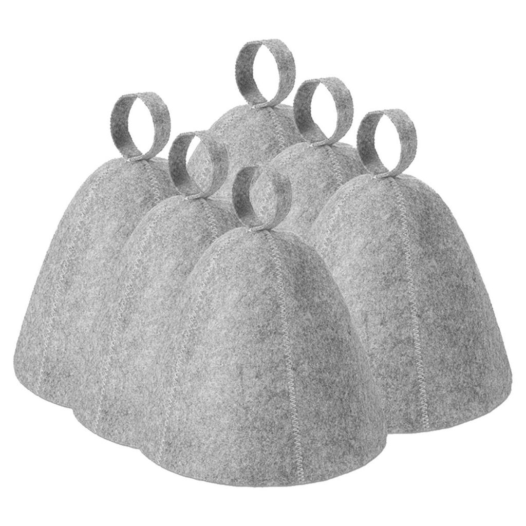 Saugfähige Filz-Saunahüte,6 pcs saugfähige Filz-Sauna-Hüte,wiederverwendbare Trockenkopfbedeckung,ideal für Thermalbäder,9,1x27,6 Zoll (Höhe...