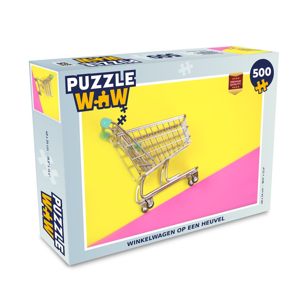 MuchoWow Puzzle 500 Teile Einkaufswagen auf einem Hügel - 500 Teile - Kinder - Selberbauen - Puzzlespiele