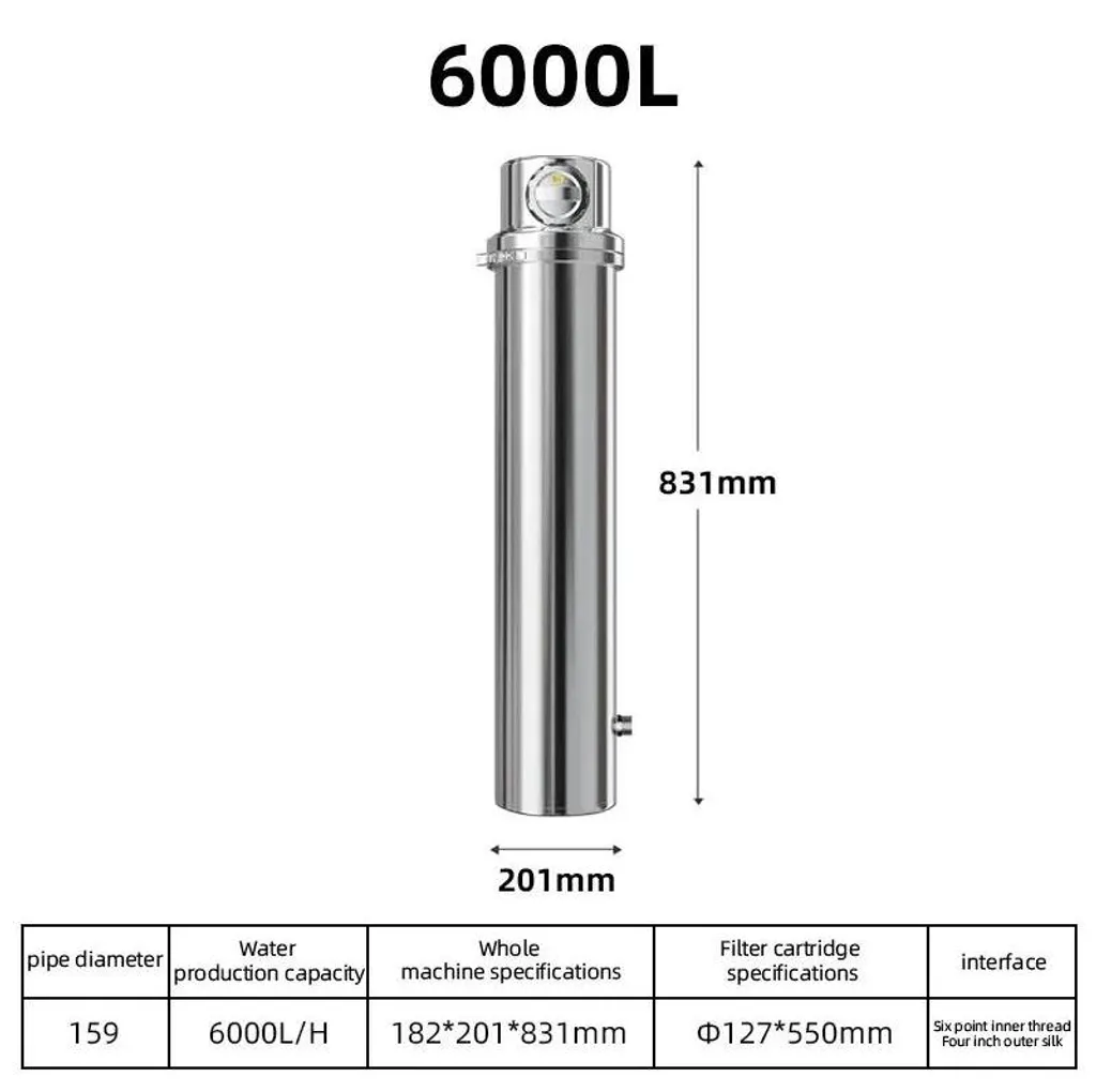 Filtre à Eau Ultrafiltration 0,01 Micron - Capacité 6000L Longue Durée