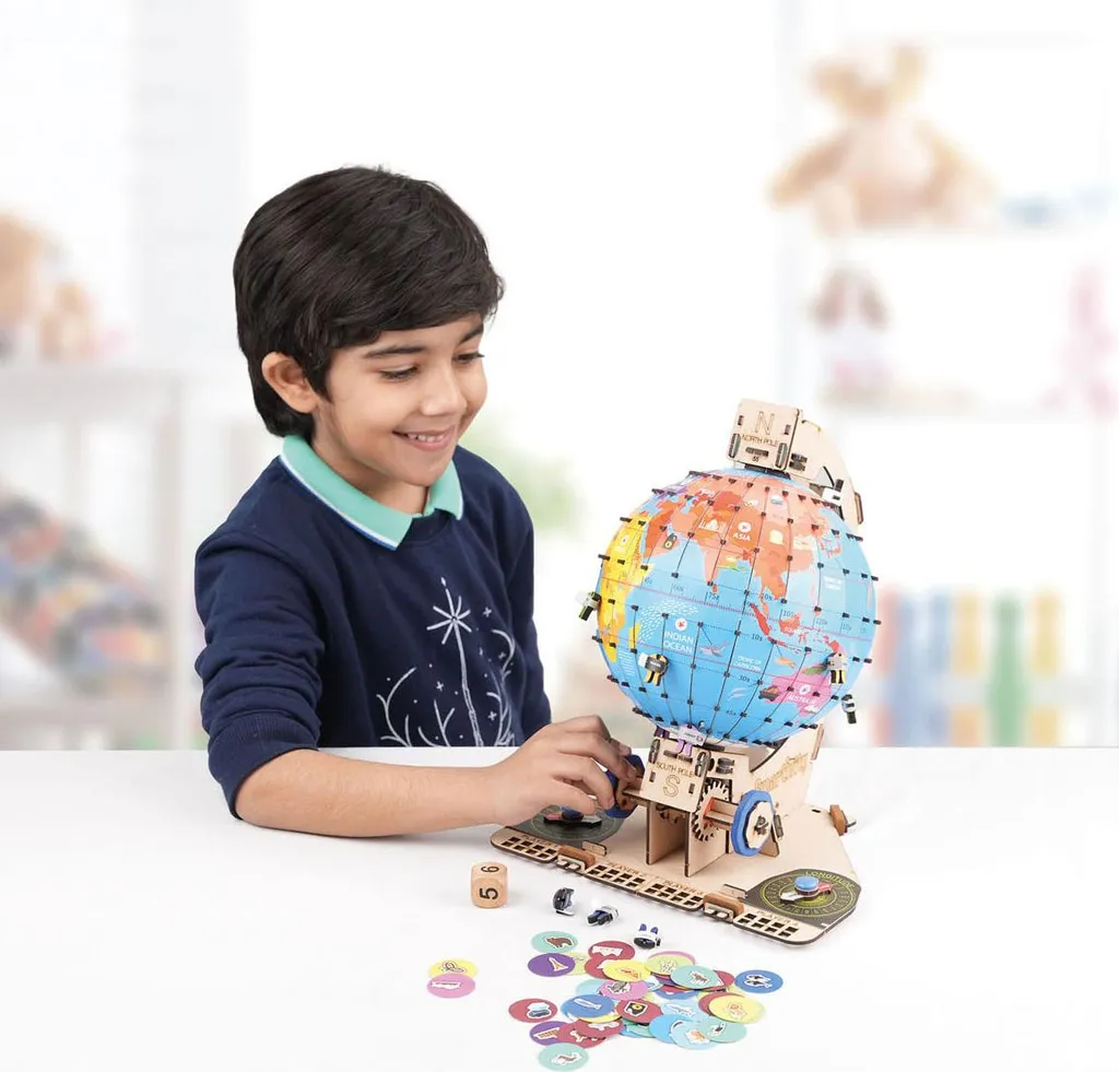 Maquette éducative Globe Terrestre Smartivity en bois écologique - 2