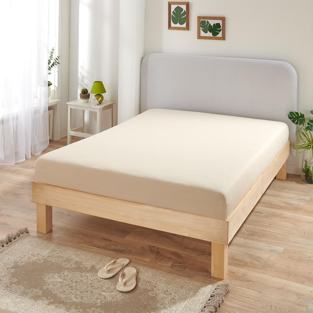 Bettwaren-Shop Jersey-Elasthan Spannbettlaken Multi-Stretch 90x200 - 100x220 cm sahara