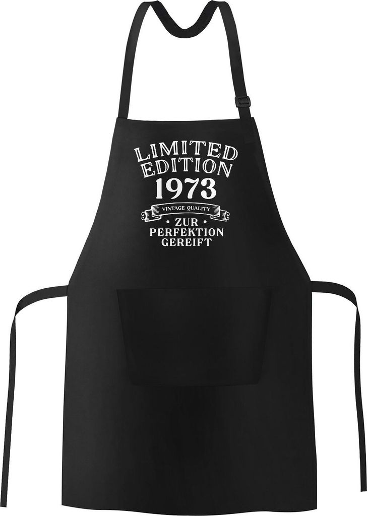 Kochschürze mit Spruch Limited Edition Geschenk Geburtstag Mann Jahreszahl anpassbar SpecialMe schwarz unisize