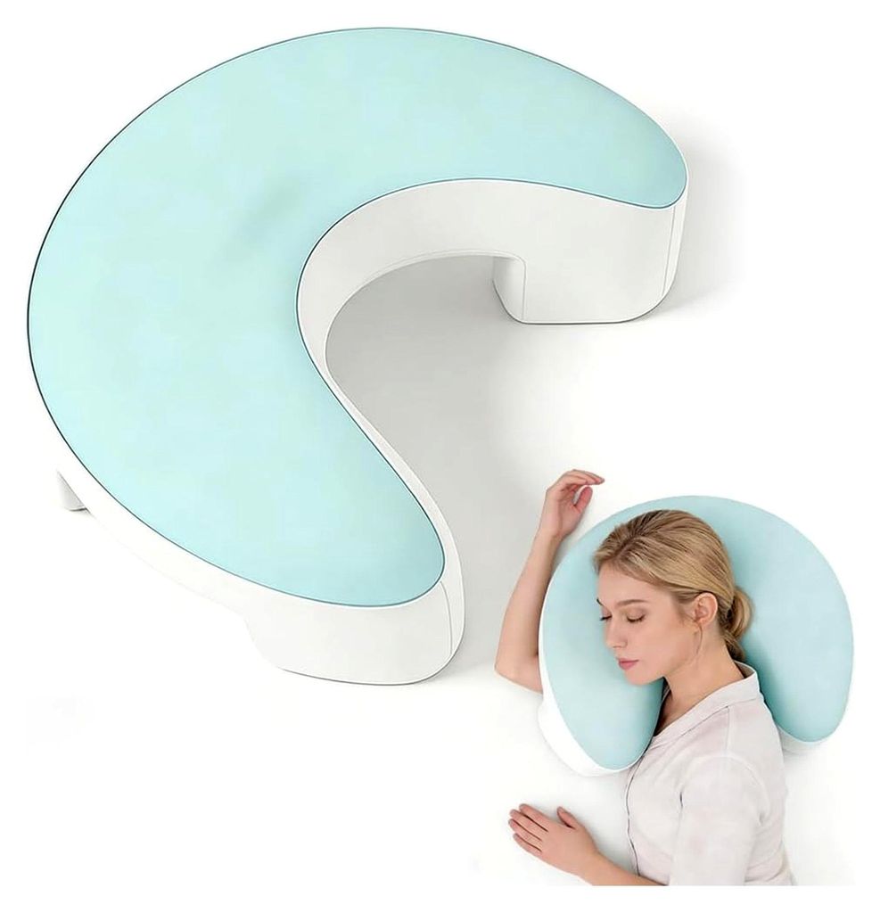 Seitenschläferkissen mit Armloch, Ergonomisches Kopfkissen aus Memory Foam für Nacken und Schulter