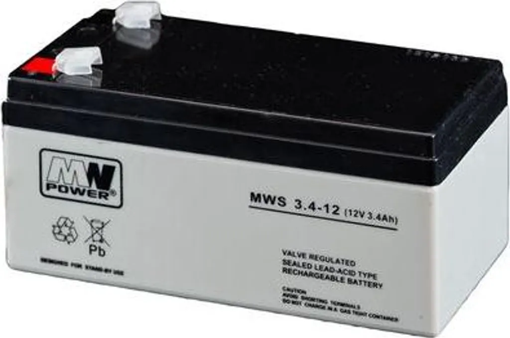 Batterie AGM 12V 3,4Ah MWS 3.4-12 Longue Durée sans Entretien pour Onduleur