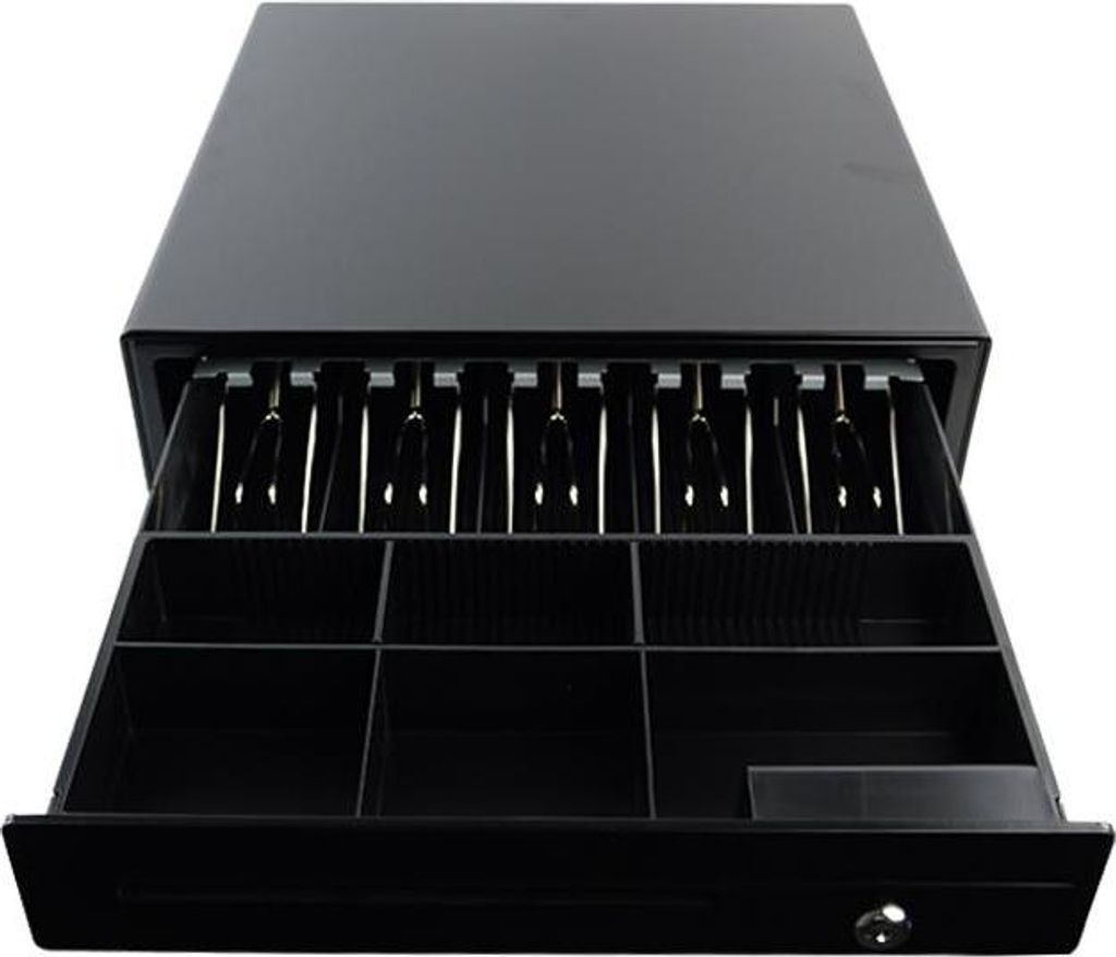 Geldkassette, geräumig, für Kasse, 4 Fächer, für Bargeld, Schlüsselschloss HDWR HD-KS41