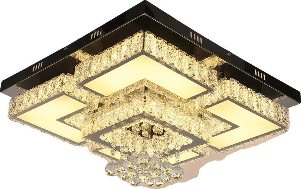 Plafonnier LED carré blanc 50x50 cm avec télécommande réglable